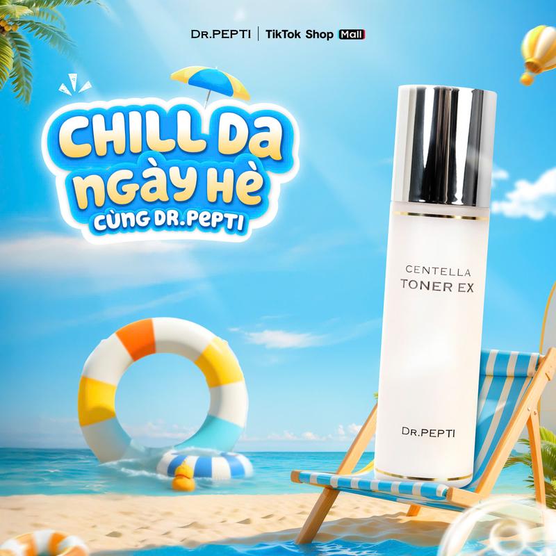 Nước Hoa Hồng Dưỡng Da Dr.Pepti Centella Toner EX Phiên Bản Mới Giúp Cấp Ẩm, Mịn Màng, Dưỡng Ẩm Da, Chăm Sóc Da, Dưỡng Da Mặt Skincare Cho Làn Da Đẹp ( 180ml)