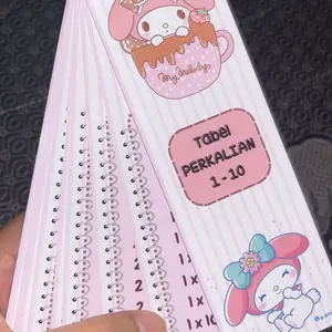 Flashcard Tabel Perkalian dan Pembagian Matematika 1-10 dengan Ring oleh by.ery Toys - Ukuran 5 x 15.5cm - Bahan Art Carton