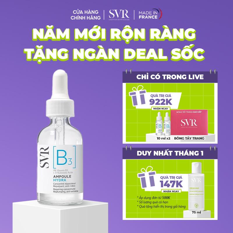  Tinh chất phục hồi da ngăn ngừa nếp nhăn dưỡng ẩm cho da SVR  B3  Ampoule Hydra 30ml 