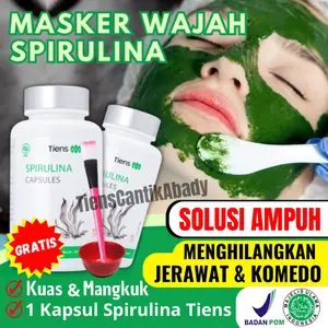 Masker Spirulina Tiens ISI 10 Capsule - Masker Jerawat Flek Komedo & Wajah Kusam - Perawatan Kulit Wajah