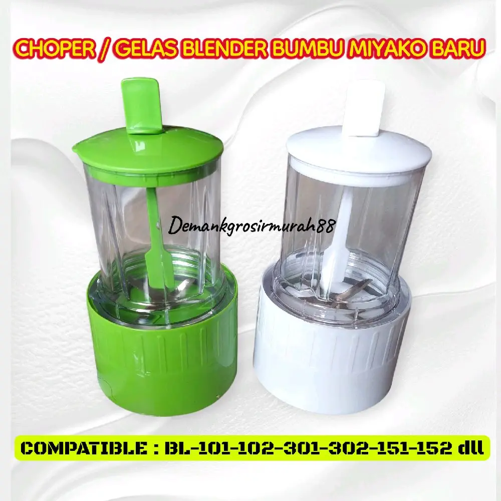 MIYAKO MILL 1 SET..GELAS BLENDER MIYAKO BUMBU.HIJAU-PUTIH