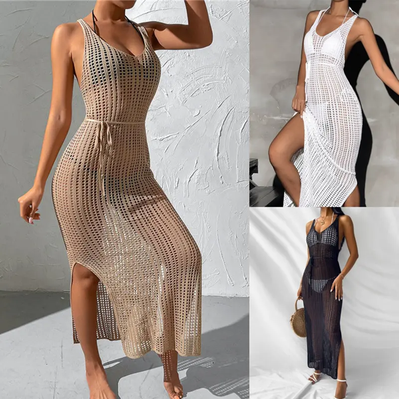 Knitted Beach Cover Up Sexy Cross Back Hollow Out Bandage Maxi Dress Women Sleeveless Crochet Swimwear - TikTok Shop Philippines Knitted Beach Cover Up Sexy Cross Back Hollow Out Bandage Maxi Dress Women Sleeveless Crochet Swimwear - TikTok Shop Philippines