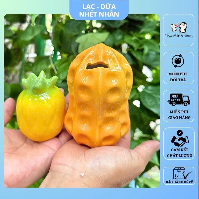 nhét nhẫn Heo đất tiết kiệm ống heo tiết kiệm trái dứa tiết kiệm ống heo sứ heo đất hình trái dứa trái dứa mini đựng nhẫn lạc nhét nhẫn vàng thần tài