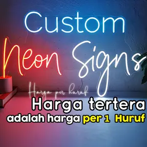Per 1 Huruf - Neon Flex Custom, Neon Sign Custom Paling Murah Se Tiktok Custom Lampu Tulisan Neon Flex, Neon Flex Untul Live Tulisan di Balik Akrilik