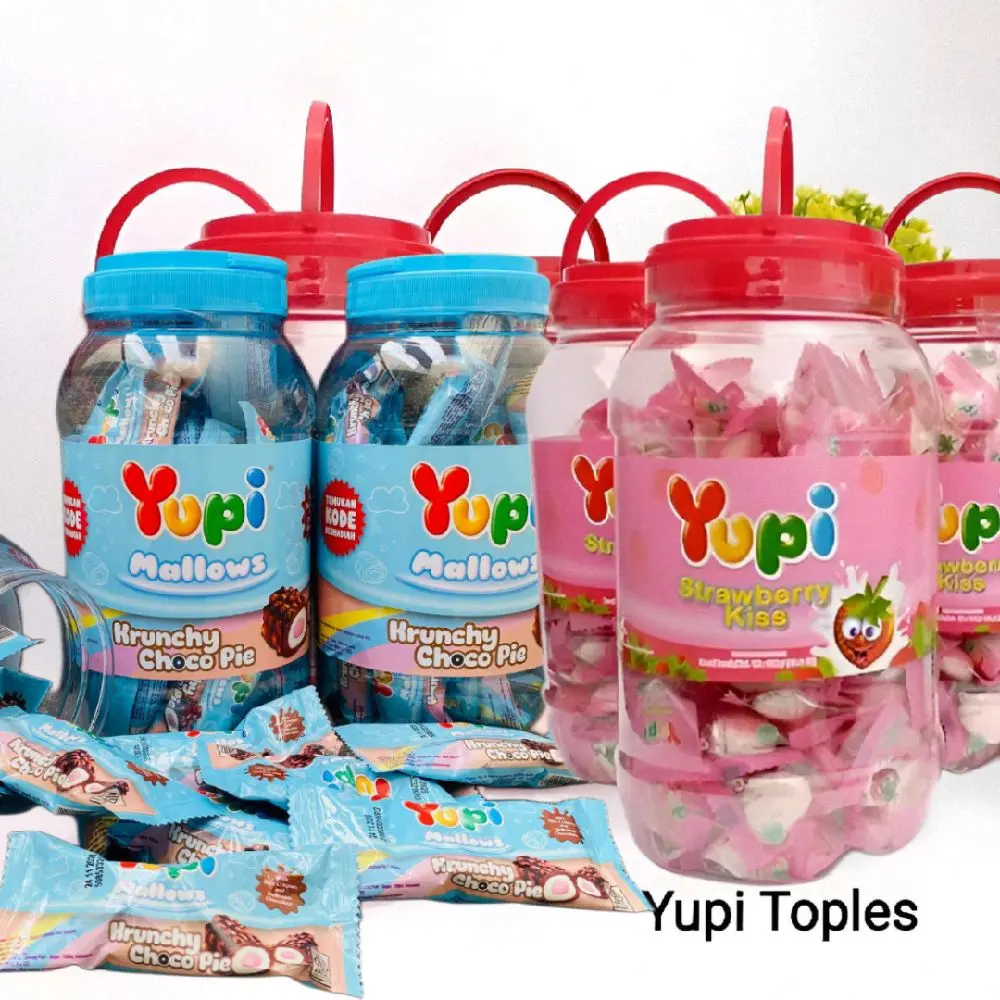 Yupi Toples 300 Gram & Permen Yupi Sak  Makanan Snack Candy Krunchy Choco Pie & Strawberry Kiss Gratis Ongkir