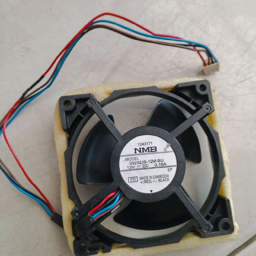 NMB Kipas Fan Kulkas 12V Model 09232JS-12M-8U 12V DC 0.16A  9x9 cm /panasonic/Toshiba/Sanken/Sharp/LG multi