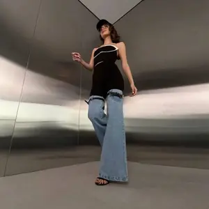 Beresha X My Choice - Setelan Wanita Blazer Dan Celana Kimmy Jeans Pants Two Tone