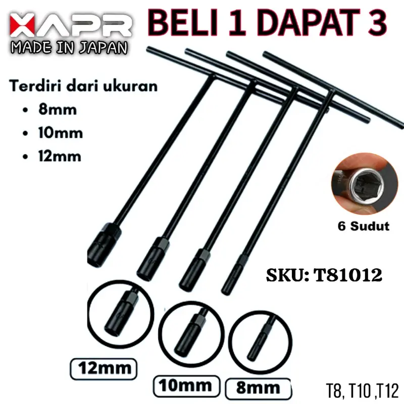 Kunci T sock 8 10 12 beli satu dapat 3 APR JAPAN kuat mantap 0