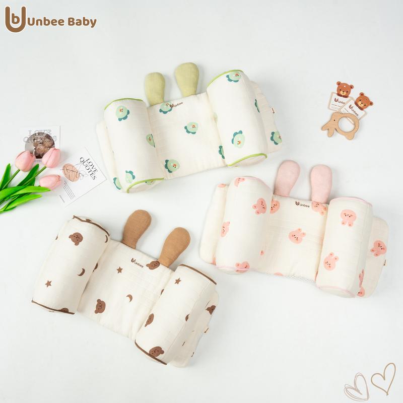 Gối Chặn Định Hình Đầu UNBEE Trần Bông Có Tai Gấu Đáng Yêu Cho Bé Sơ Sinh