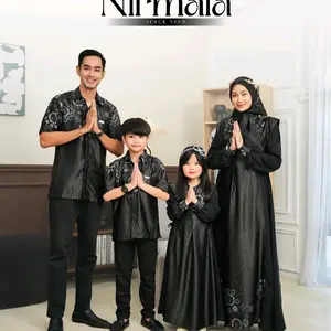 Novelova Sarimbit Nirmala by Novelova - Setelan Keluarga Hitam Elegan untuk Acara Formal dan Santai
