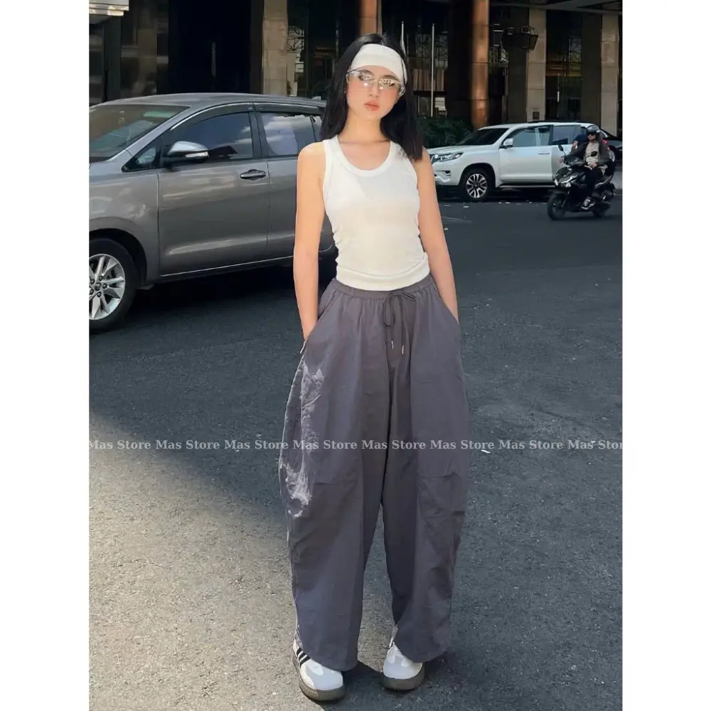Quần Harem Parachute Pants BigSize Gladimax,Quần Gió Nhăn 4 túi Dáng Thụng Gladimax bản đầy đủ full Mas Store