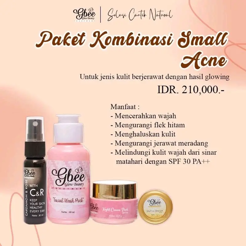 Paket Gbee  Kinclong Small  CR Acne Membantu Menghilangkan dan Pembersihan Wajah Berjerawat