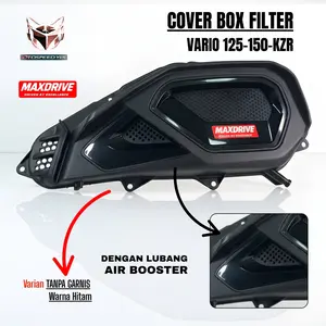 MAXDRIVE Cover Box Filter Udara Vario 125 150 Fi RhinoGo Racing & Techno Motor Hawa Dengan Lubang Air Booster Variante Tanpa Garnis Warna Hitam