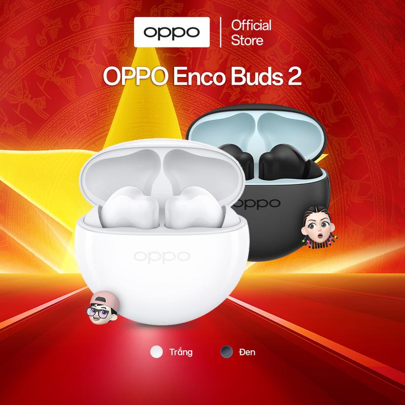 Tai Nghe Bluetooth OPPO Enco Buds 2 | True Wireless | Âm Thanh Sống Động | Chống Ồn Cuộc Gọi AI | Điều Khiển Camera | Pin 28H | Hàng Chính Hãng