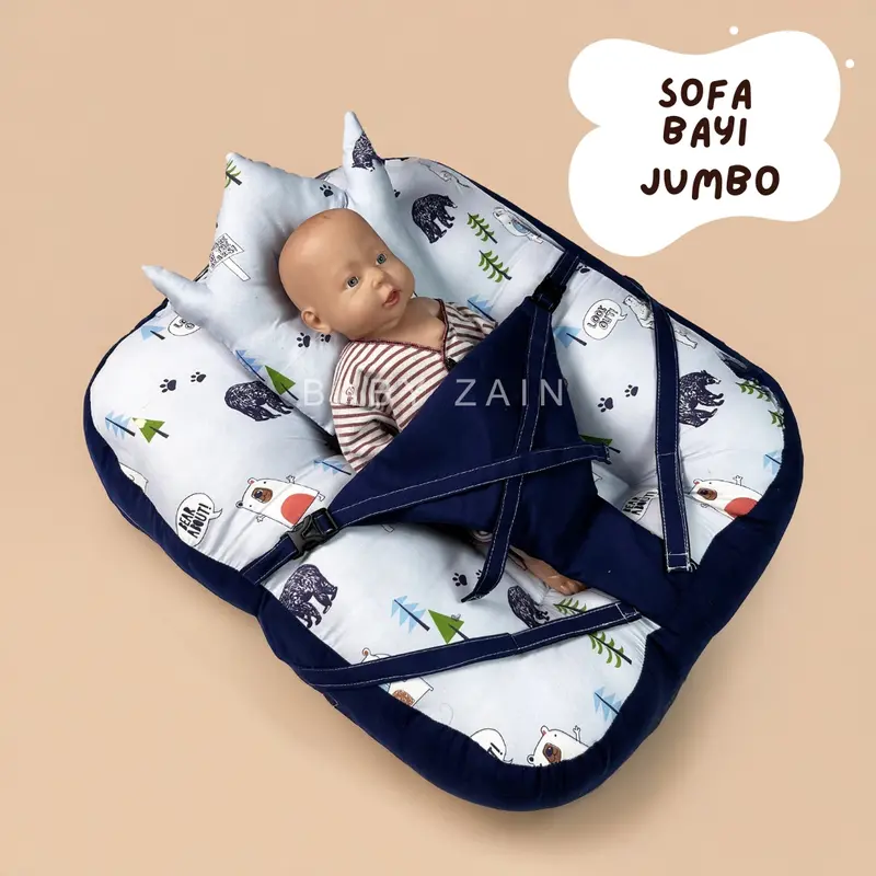 Sofa Bayi Jumbo Multifungsi Dilengkapi Safety Belt | Sofa Bayi Duduk | Sofa 3 in 1 | Sofa Empuk | Sofa Free Bantal Peang | Sofa tidur | Sofa baby newborn 3