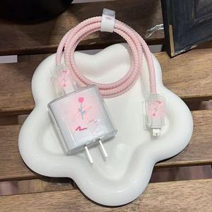 Funda protectora para cargador con correa de silicona, organizador de cable de carga, accesorios para iPhone, protege el cargador y los cables de datos