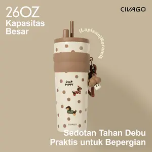 CIVAGO（26oz/768ml）Cangkir Mug Kopi Stainless Steel dengan Lapisan Dalam Keramik Termos Vakum Tumbler
