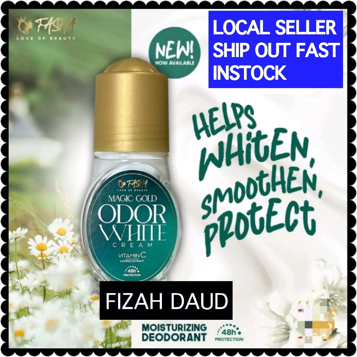 Fasha Magic Gold Moisturizing Deodorant, 50ml Whitening