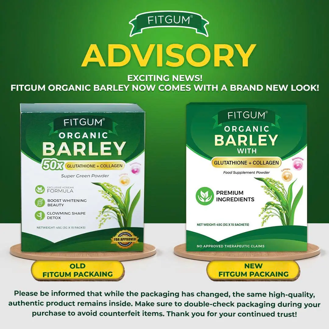 glutathione fda approved philippines BUY 4 GET 4 + Free Gifts] FDA APPROVED FITGUM Organic Barley - Total 120  servings