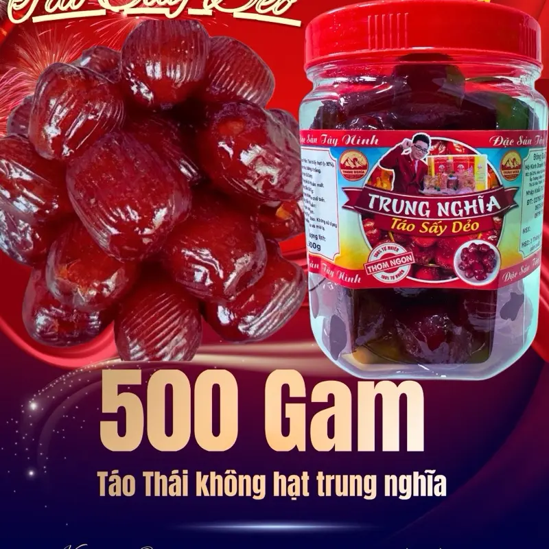 [500gr] Mức Táo Sấy Dẻo Không Hạt ít Ngọt Trung Nghĩa Snack Ăn Vặt Food Thức Ăn
