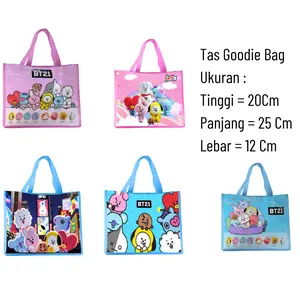 Goodie Bag ulang tahun anak Cowok Cewek Tas Ultah karakter  souvenir snack kfc makanan kain Spoundbund murah satuan