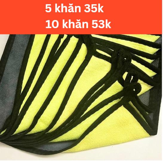 COMBO 10 KHĂN Khăn Lau Đa Năng 30x30 Dày 2 Mặt Vàng Xám, Thấm Hút Tốt, Lau Rửa Xe , Vệ Sinh Vật Dụng Gia Đình, Nhà Bếp Làm Sạch