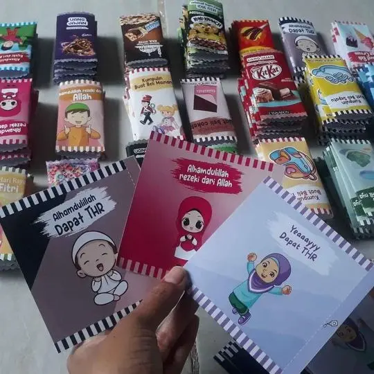 PROMO Amplop Bentuk Permen Unik Lucu Imut Murah Berkualitas THR Lebaran Angpau isi 50 pcs 5