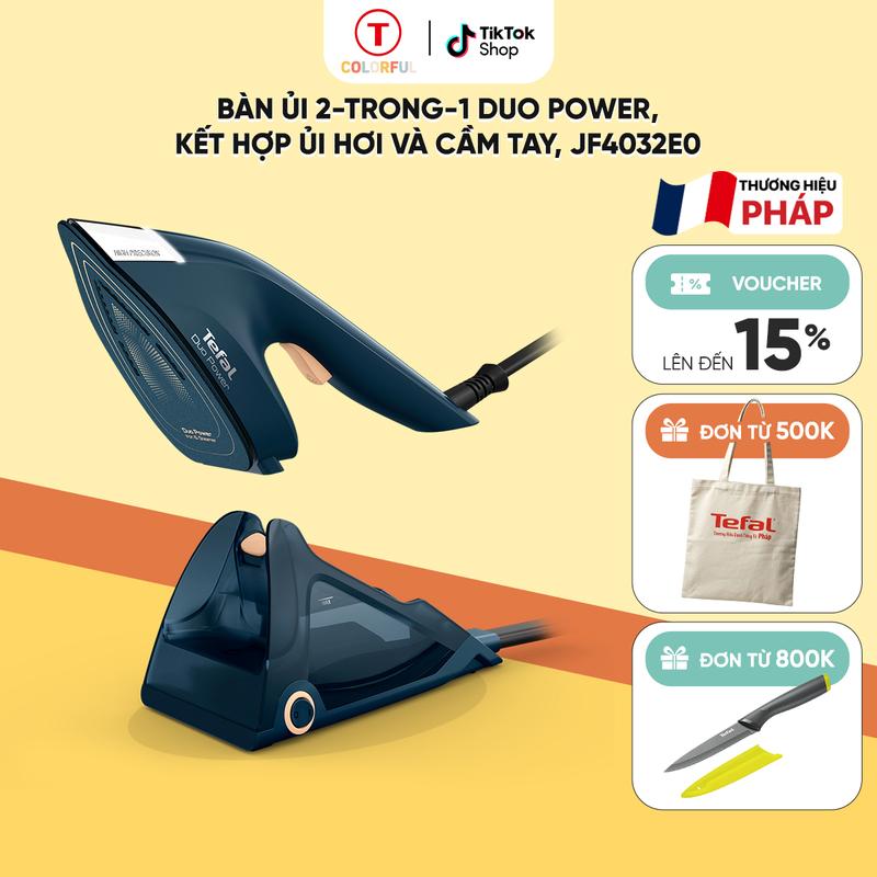 Bàn ủi Tefal 2-trong-1 Duo Power, kết hợp ủi hơi và cầm tay, JF4032E0