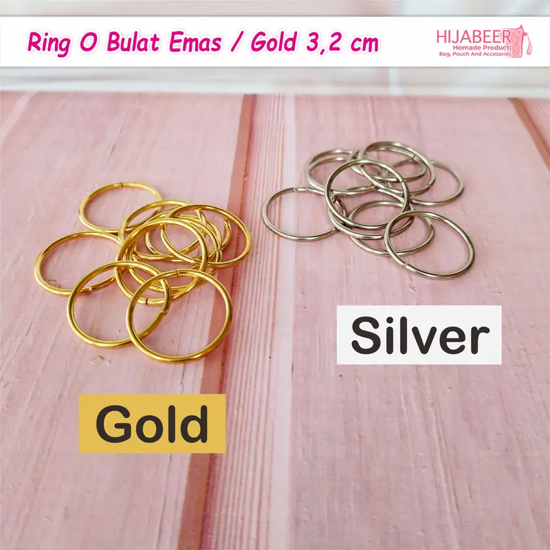 Ring O Bulat Emas 3.2 cm Aksesoris Tas /10pcs 6