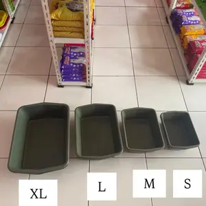 Bak Pasir Kucing Persegi Panjang Anti Tumpah Ukuran S M L XL