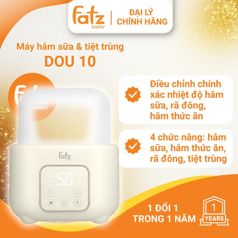 Máy hâm sữa và tiệt trùng điện tử 2 bình Fatzbaby Duo 10 FB3211BK