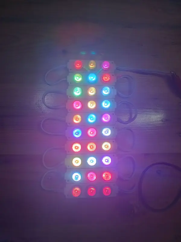 10 PCS Led Modul 3 Mata Besar KEDIP RGB 12 - 24 Volt Dekorasi, Variasi kolong bak mobil 0