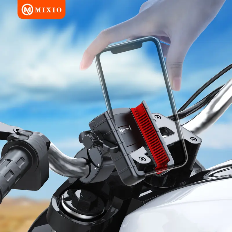 MIXIO ZM-18 Holder Motor Anti Maling Premium Bike Handphone Phone Holder HP Stang Sepeda Motor 8