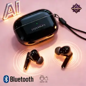 2026 NEW EMBEDRONE PHANTOM S4 AirPodspro  Earphone TWS Nirkabel, Tahan Air IPX7, Baterai Tahan Lama, Bass Kuat, Audio Surround 3D, Peredam Suara Cerdas, Gaming Esports, Panggilan, Musik, Untuk Olahraga, Earphone Bluetooth Nirkabel