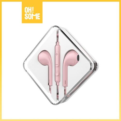 OHSOME - HOCO M55 3.5MM HIFI Wired Earphones Black White Pink Headphones 0