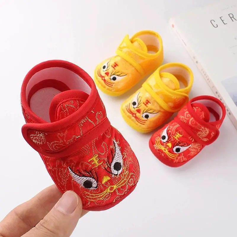 Giày Em Bé, Giày Đầu Hổ Truyền Thống Trung Quốc, Chống Trượt, Cho Trẻ Mới Biết Đi, Cho Bé Trai Và Bé Gái 0-18 Tháng