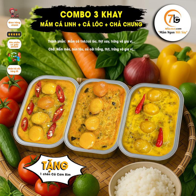   ĐẶC BIỆT  Combo 3 loại: Mắm chưng Cá Linh + Mắm chưng Cá Lóc + Chả chưng cơm tấm. Có trứng muối khối lượng 1,5kg Thức ăn nhanh - Ăn Ngon - Tiện Lợi Food thịt kho  mắm ruốc 
