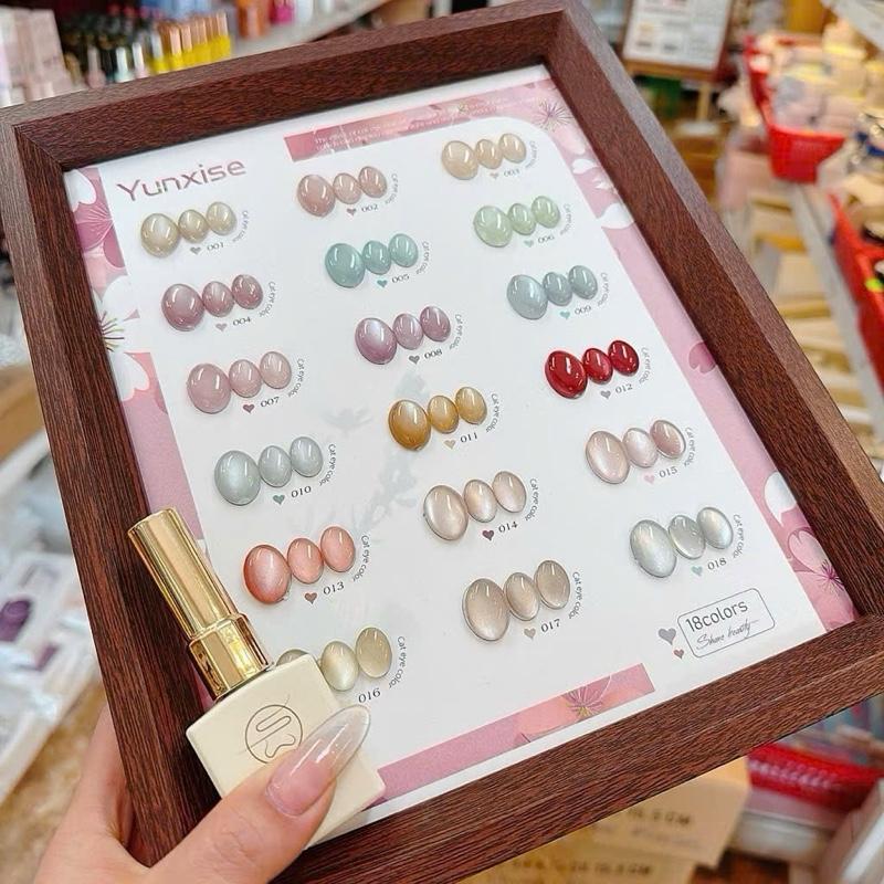 set sơn mắt mèo 18 màu YUNXISE - tặng kèm nam châm - mắt mèo nail - mắt mèo siêu sáng