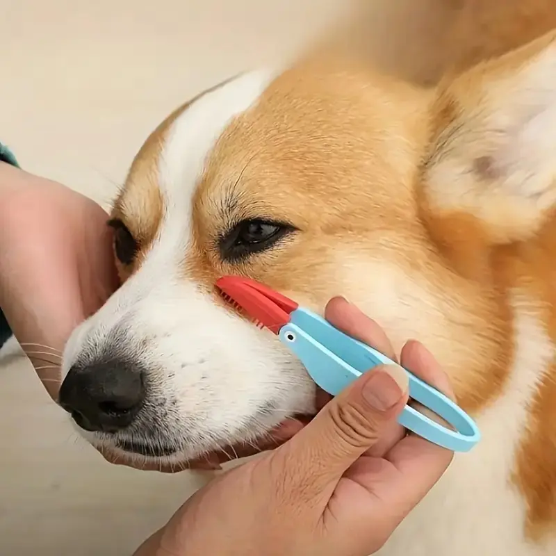 1PC Pet Eye Care Brush Gentle Tear Stain Remover & Knot Brush Safe for Cats & Dogs Effective Eye Waste Cleaner with Soothing Clip Soft Bristles for Gentle Cleaning