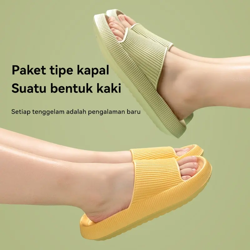 Sandal empuk Wanita Style Import Bahan EVA Anti Slip Sandal Rumah Sendal Kamar Mandi Cewek Elastis Empuk Soft Slipper Elastic 6