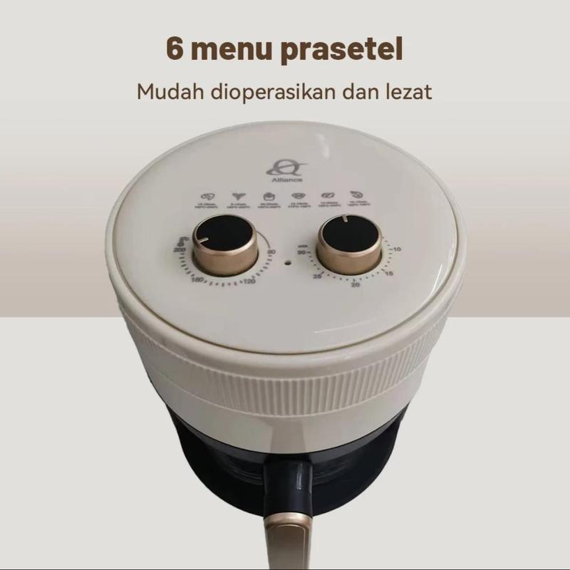 ALLIANCE Air Fryer 1200 Watt 4,5L layar digital terlihat kaca Low Watt Hemat Listrik Mesin Penggoreng 5