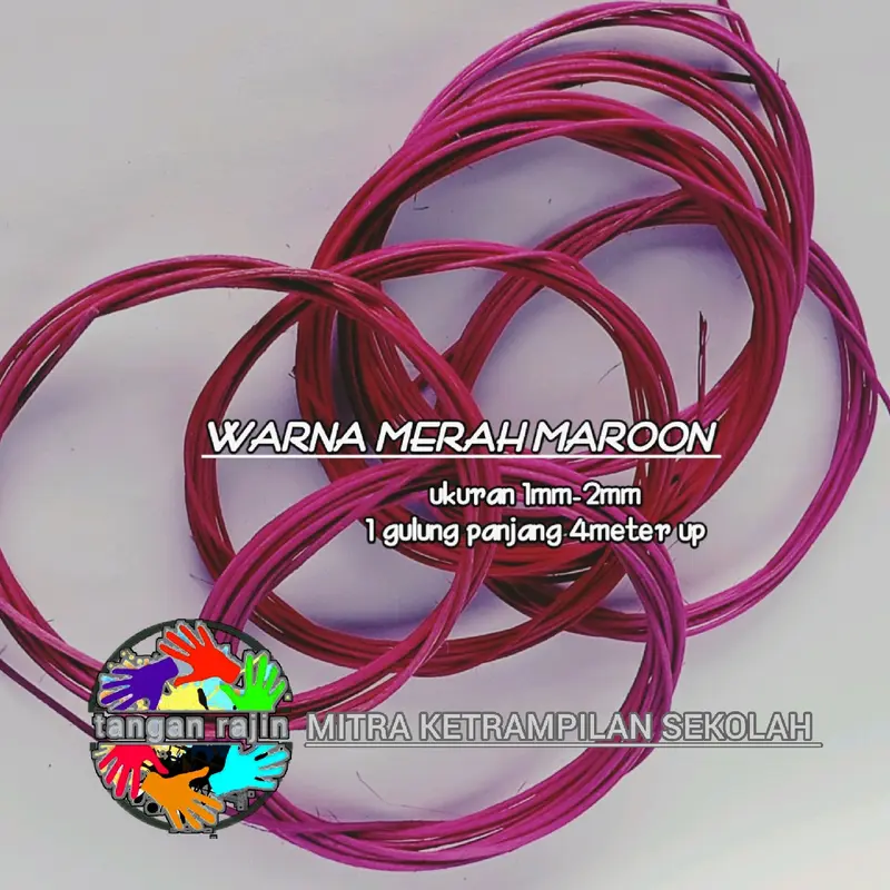 ROTAN PITRIT 1 M - 2 M WARNA terdiri 3-4 warna /1 paket isi 25 gulung  satu gulung panjang 3-4meter up 5