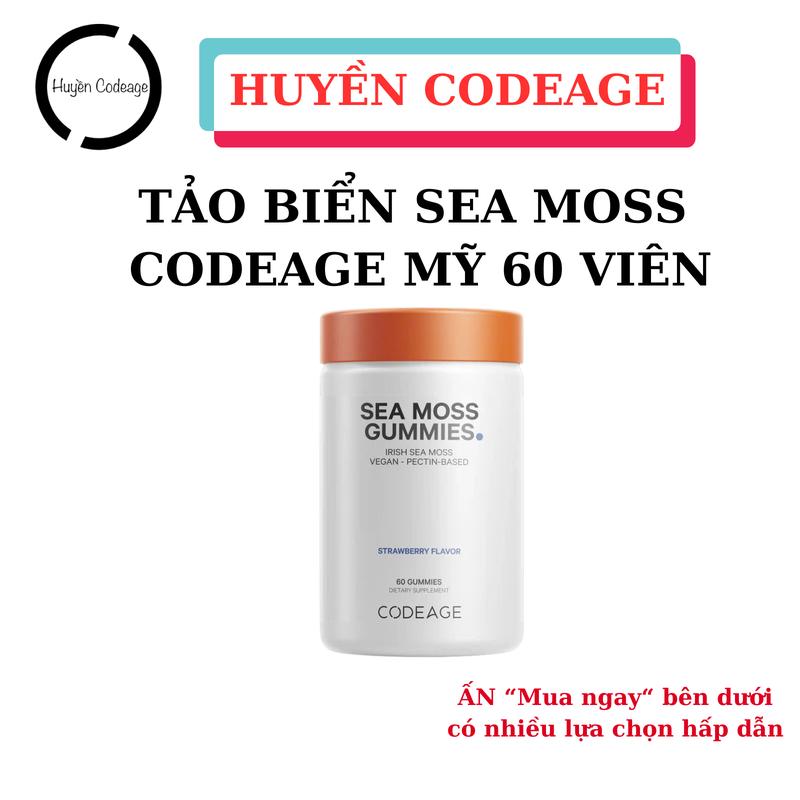   HỖ TRỢ MỠ MÁU SẠCH RUỘT  TẢO BIỂN SEA MOSS GUMMIES CODEAGE MỸ - 60 VIÊN TẢO BIỂN IRISH BẮC ĐẠI TÂY DƯƠNG - HUYỀN CODEAGE 