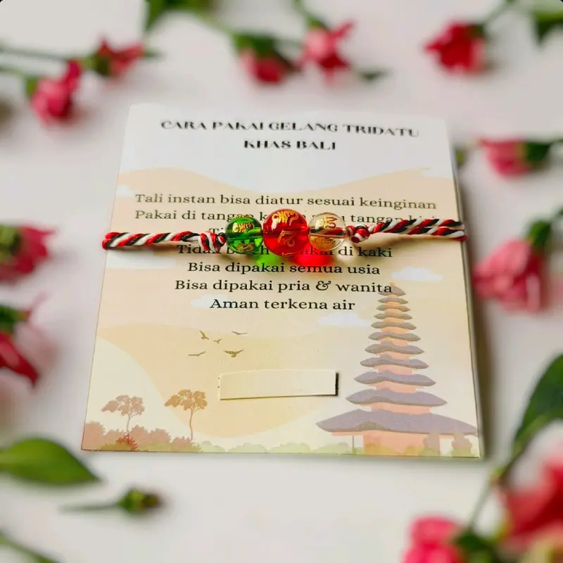 Gelang Tridatu Tiga Aura Keberuntungan Dan Rejeki Asli Bali Termurah Batu Aksesoris 3