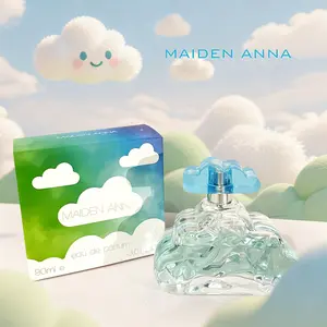 Maiden Anna  de parfum Bentuk awan biru langit yang unik 90ML Aroma: Bunga, manis, dan segar, Aroma tahan lama,dengan aroma tahan lama yang dapat bertahan hingga 8 jam.