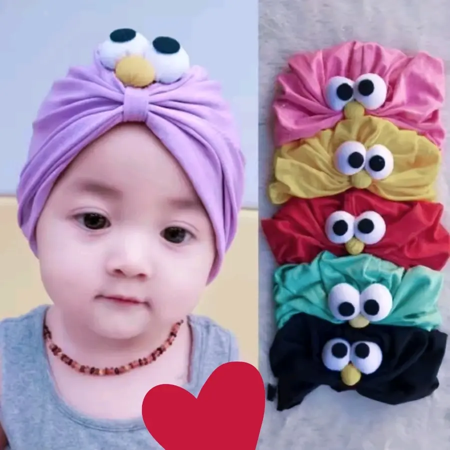 Turban Bayi Perempuan Model Elmo - Produk Baru topi set kupluk bepergian topi krem