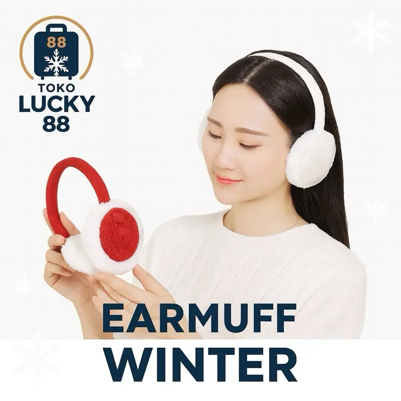 MOLAD Earmuff Rajut XQ8072 Ear Warmer Wool Penghangat Kuping Telinga Anti Dingin Bising Unisex Plush Bulu Lembut Infinity Wool Putih Hitam Pink Merah Krim