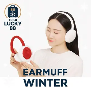 MOLAD Earmuff Rajut XQ8072 Ear Warmer Wool Penghangat Kuping Telinga Anti Dingin Bising Unisex Plush Bulu Lembut Infinity Wool Putih Hitam Pink Merah Krim