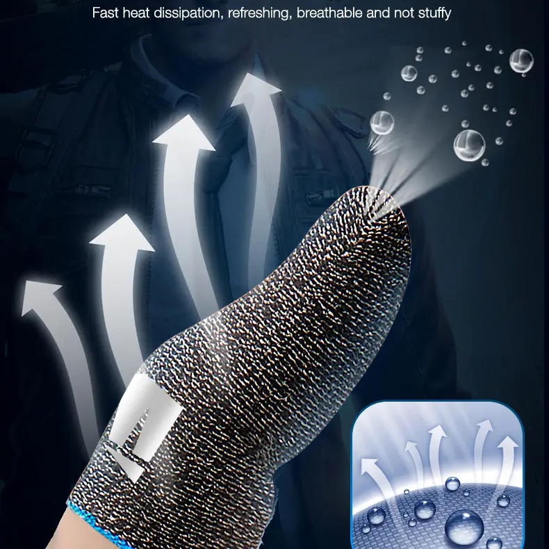 HG Finger Sleeves cho Gaming, Gamer Thumb Sleeves Mobile Gaming Stabilizer Hỗ trợ nén tay áo, PUBG Găng tay ngón tay cho Găng tay chơi game COD Điện thoại di động 7