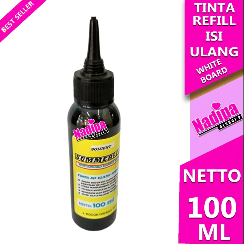 TINTA  SPIDOL WHITE BOARD REFILLINK ISI ULANG HITAM 100 ML nadipa olshopp 1